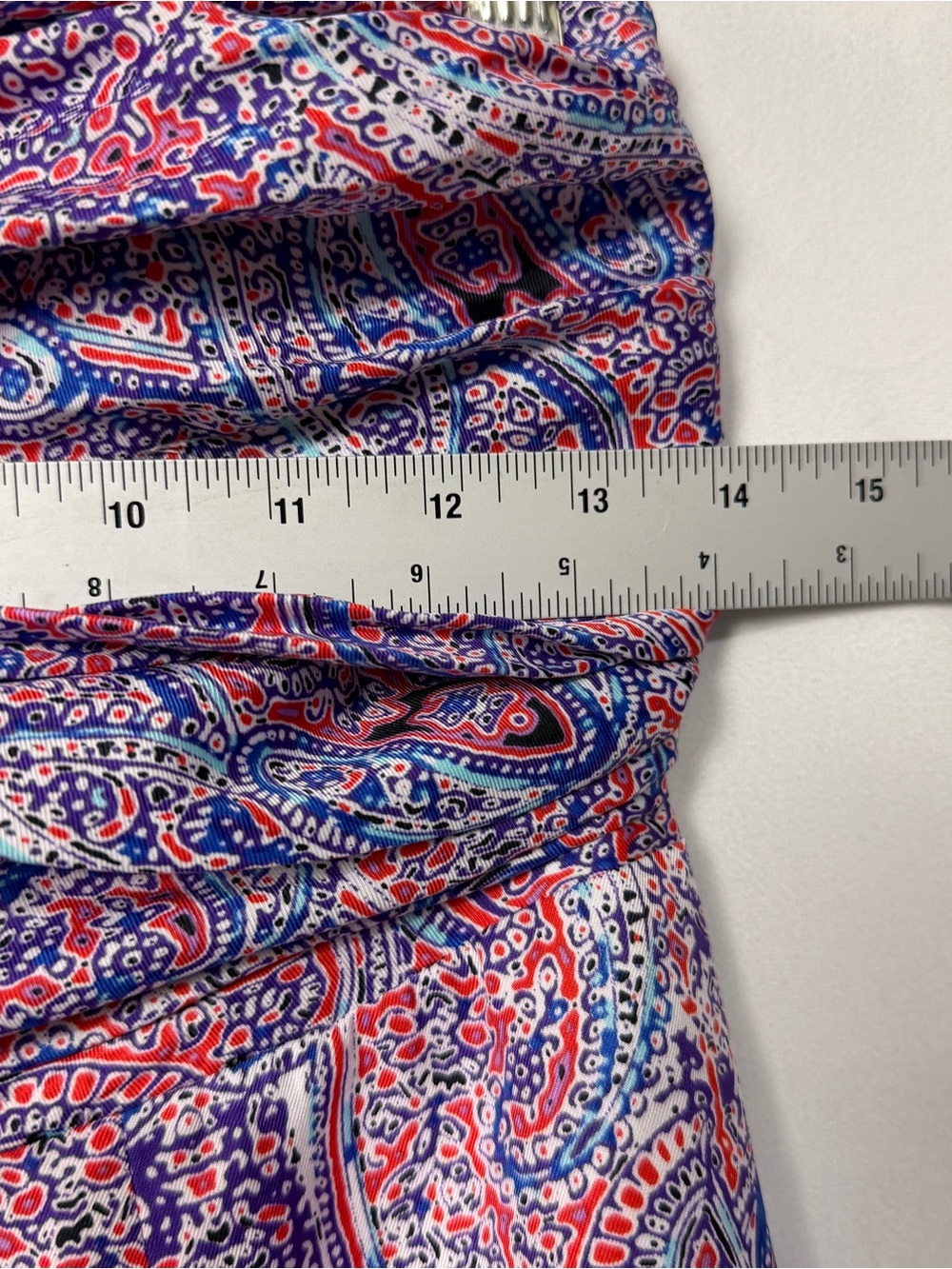 Outback Red Paisley Strapless Ruched Ruffle Mini Dress Size 2 - Picture 3 of 7